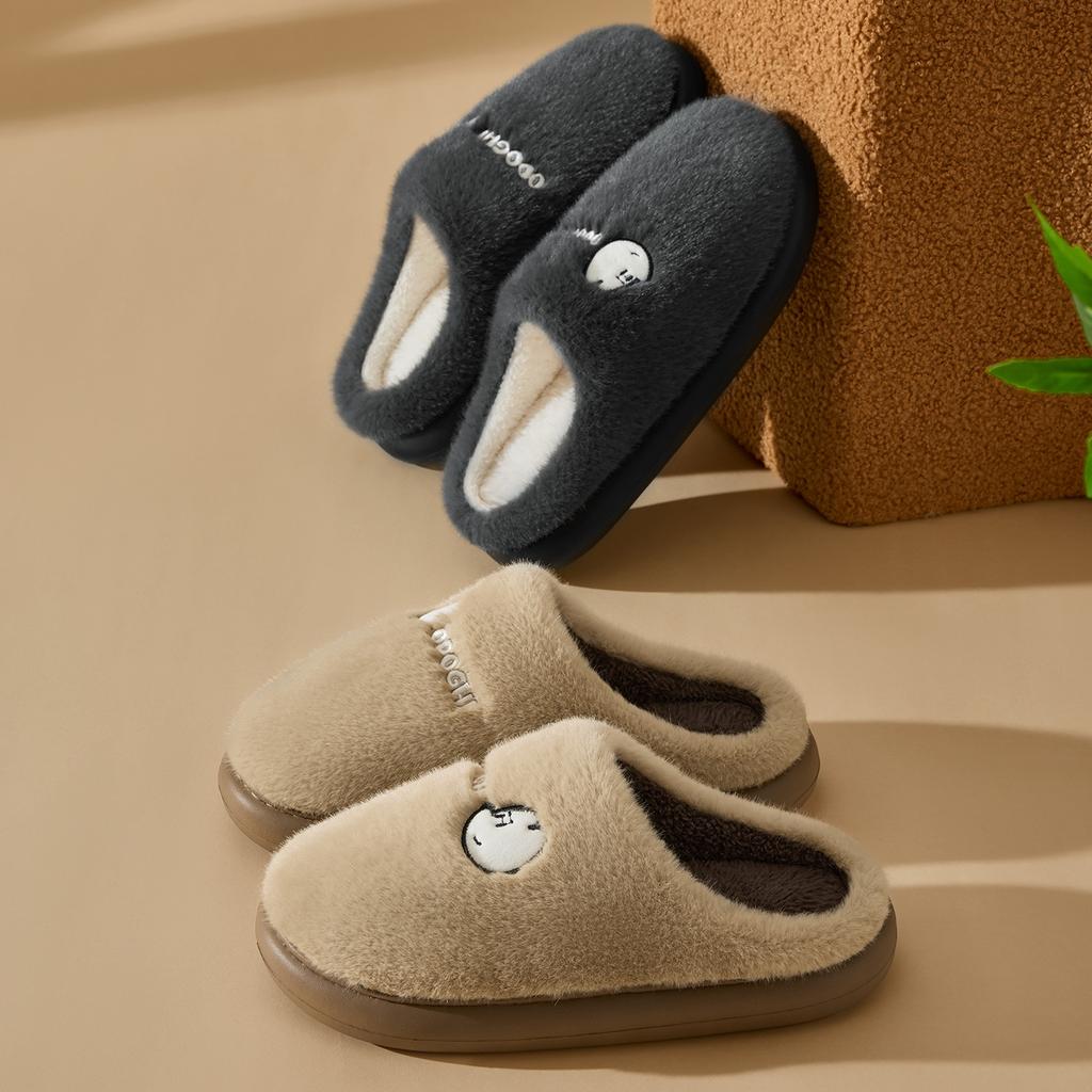 Antibakterielle rutschfeste Baumwollpantoffeln Winter Zuhause Zuhause Indoor warme Plüschpantoffeln Neue Plüschschuhe