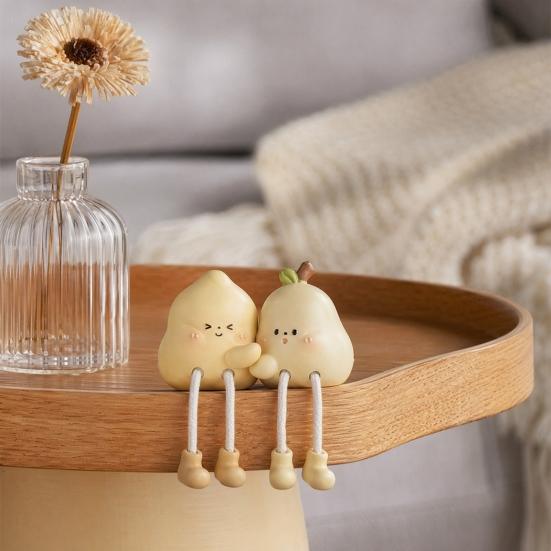Pear Shape Ornament, Cute with Long-Leg Design Figurine, Resin Healing Table Decoration, for Home Bedroom Entrance