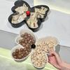 Butterfly-shaped Fruit Plate Tray Reusable Creative Candy Storage Box with Lid 2 Compartments Fruit Snack Plates Snack Box