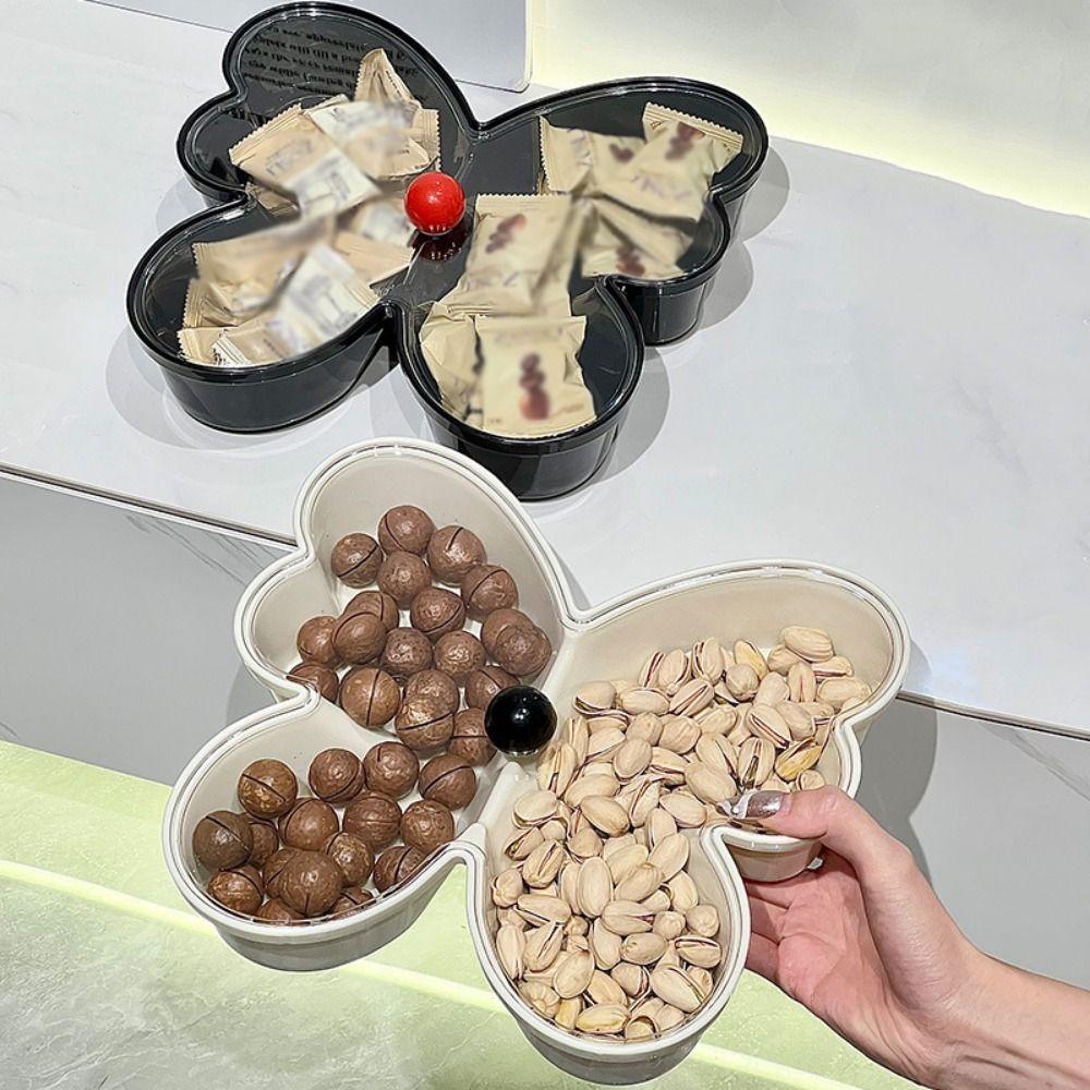 Butterfly-shaped Fruit Plate Tray Reusable Creative Candy Storage Box with Lid 2 Compartments Fruit Snack Plates Snack Box