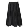 Qooth White Tiered Ruffle Skirt Bow Detail A-Line Midi Slimming QT2865