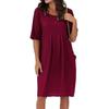 Summer Women's Long Round Neck T-shirt Versatile Casual Women's Solid Color Simple Women's Dress