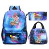 The Amazing World of Gumball Printed School Bags 3pcs Set Primary Students Bookbag Boys Girl Outdoor Backpack Rucksack Lunch Bag