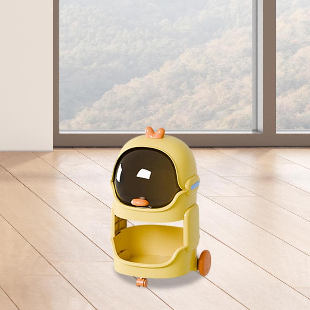 Cartoon-Themed Snack Rack on Wheels for Household Use