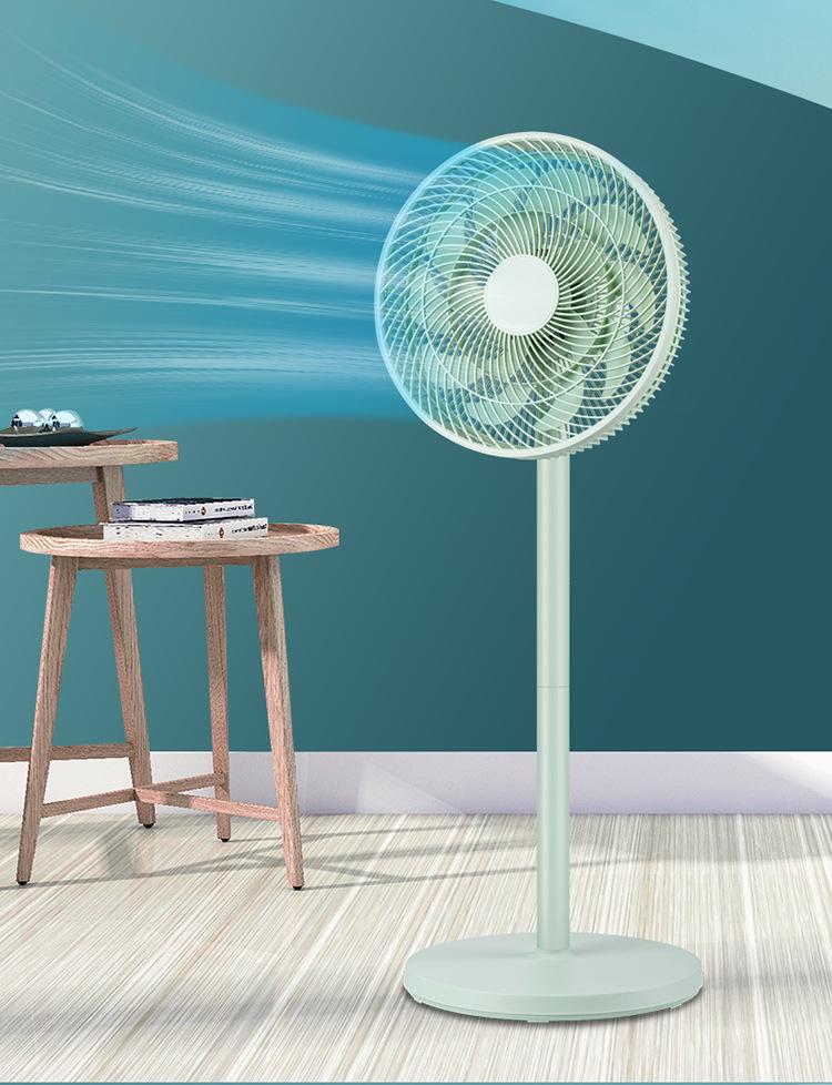 Velbloudí tichý 15lopatkový oscilační podlahový ventilátor s dálkovým ovládáním pro domácí a kolejní použití