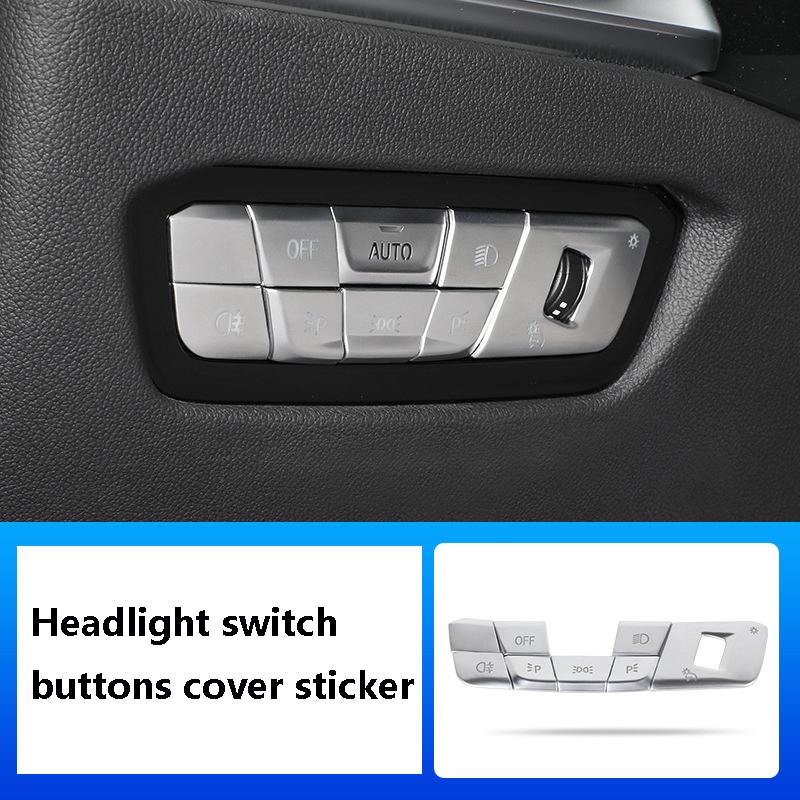 Car Steering Wheel Unlock headlight Buttons frame Covers Stickers Trim for BMW 3 series G20 G28  lnterior Auto