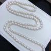 Collar Largo de Perlas de Agua Dulce Genuinas con Cuentas - Joyería Versátil para Apilar Regalo para Amigos y Familiares