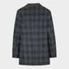 Cai Zi Men's Retro Plaid Wool Blend Mid-Length Overcoat
