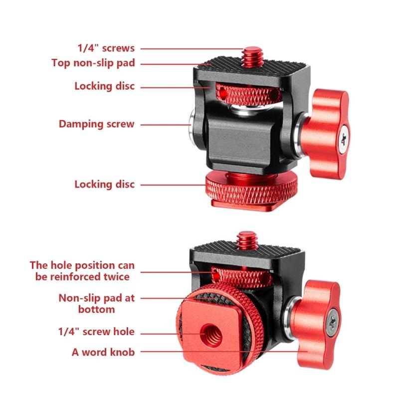 Upgraded Metal Snail PTZ Adjustable Damping Monitors Stand Camera Hotshoe Universal Photography Accessories PTZ