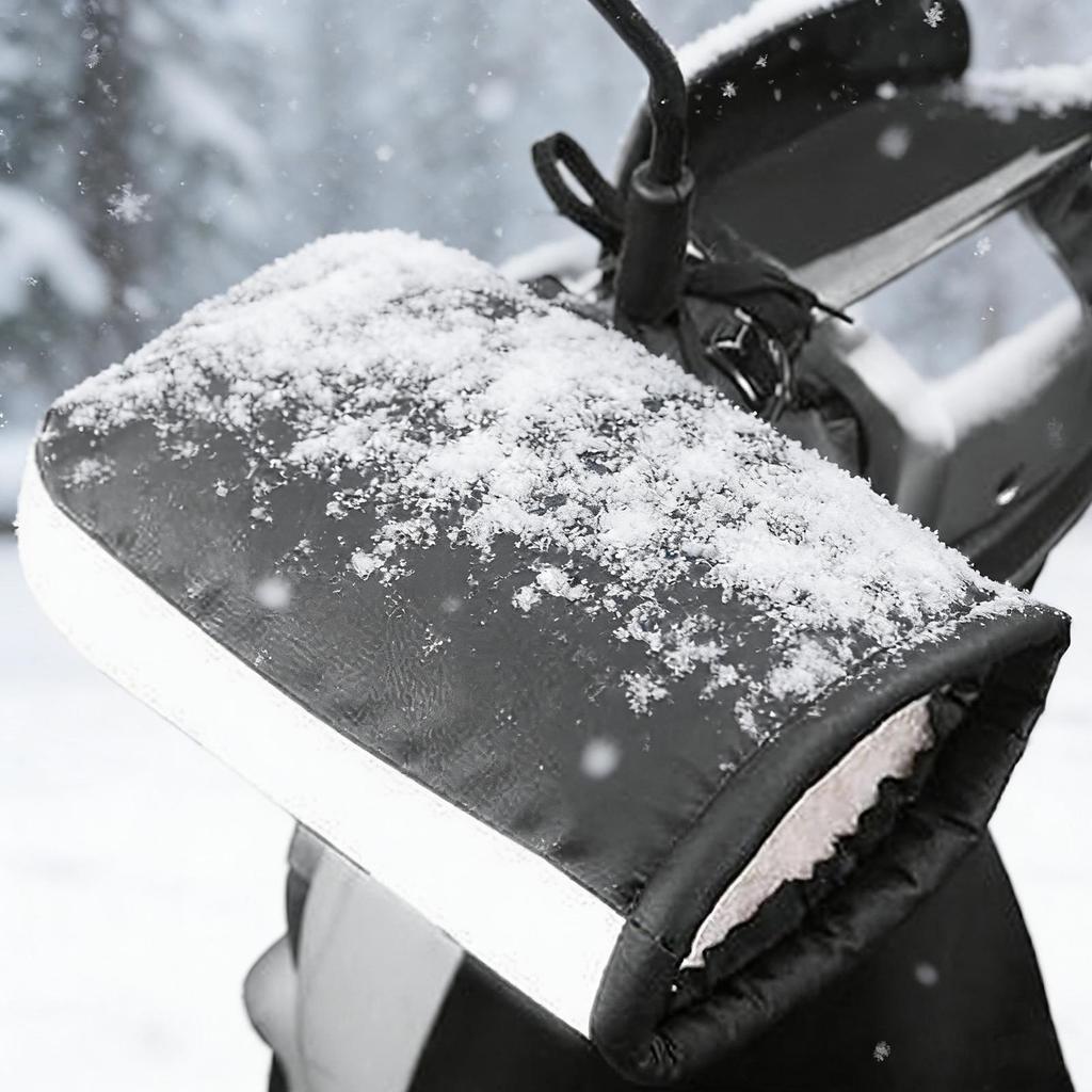 Motorcycle Handlebar Gloves PU Leather Waterproof Hand Warmers Motorcycle Warm Gloves Winter Hand Warmers For Men Women Winter