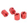 4PCS 12mm Hex Adapter Aluminum Alloy 12mm Wheel Hex Hub Drive Adapters for Axial SCX10 90046 for D90 1 10 RC Car Red