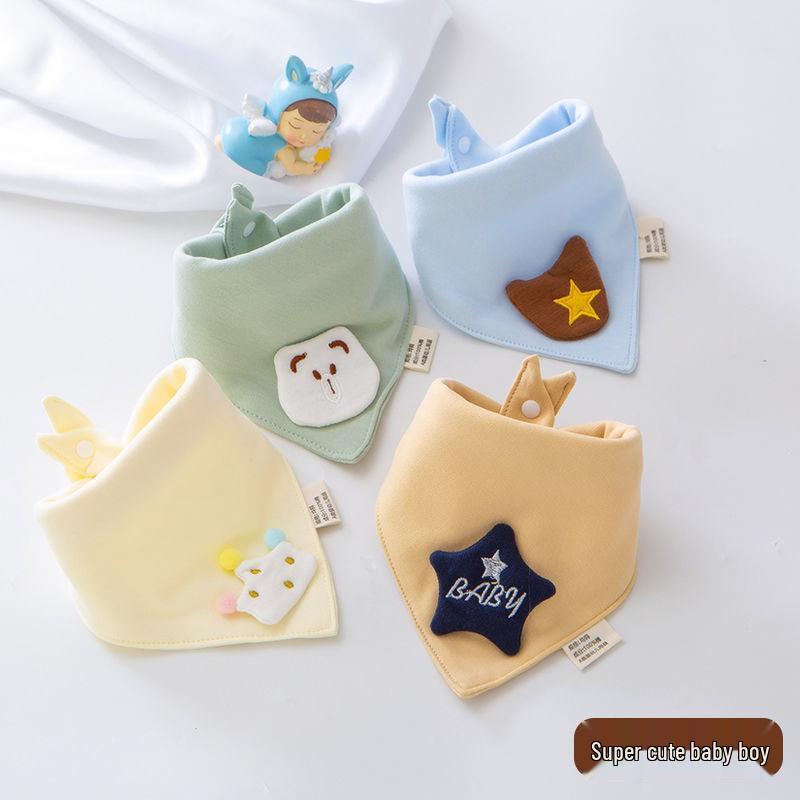 Unisex Triangle Baby Bibs: Pure Cotton, Waterproof, Super Soft, Double Snap, Scarf Wrap