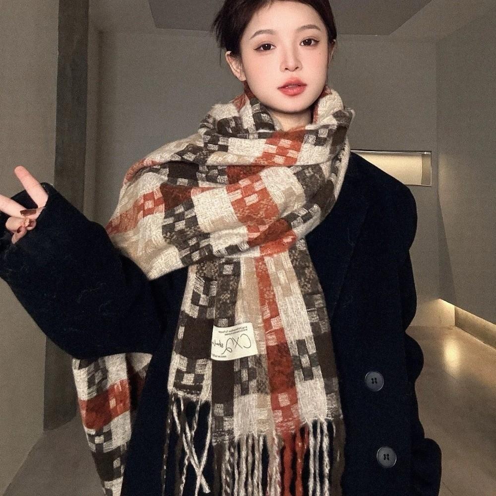 Windproof Knitted Scarf Imitation Cashmere Warm Shawl Wrap Fashion Winter Scarf Winter