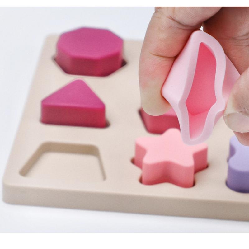 Bitable Silicone Puzzle Montessori Toys for Baby Kids Geometry Shape Matching Games Children Early Educational Toys 1 2 3years