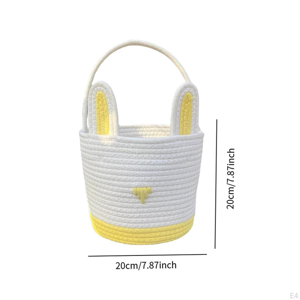 Easter Basket Eggs Bag Handwoven Woven Rope for Boys Girls Kids Children Party