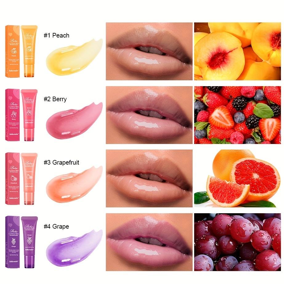 4 Colors Fruit Flavored Lip Balm, Moisturizing and Hydrating Lip Balm Moisturizing and Exfoliating Lip Balm Anti-chapped Lip Care