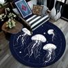 Jellyfish Round Area Rug,Carpet Rug for Living Room Bedroom Sofa Playroom Decor,Non-slip Floor Mat