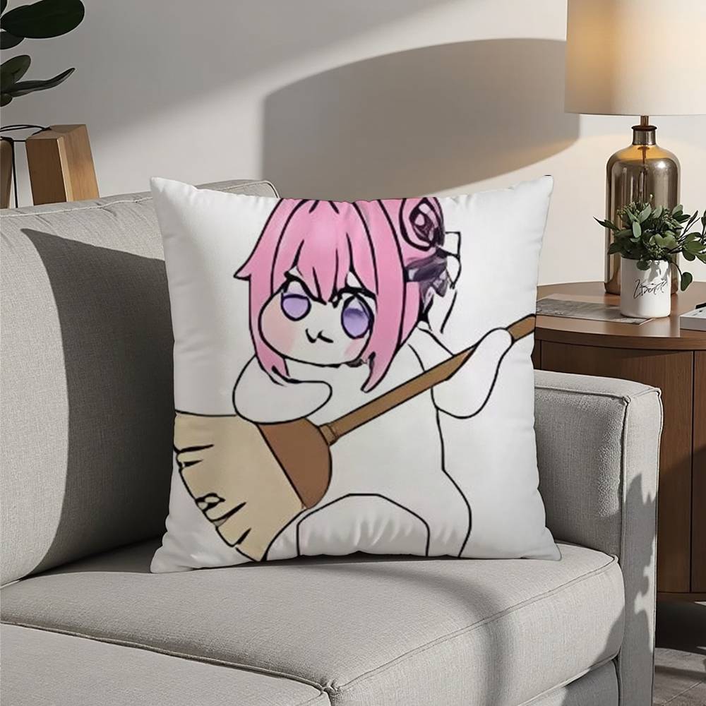 N-Nikke DORO Doll Dog Pillow Case Sofa Decorative Home Double-sided Printing Short Plush Cushion Pillow Cover Holiday Gift