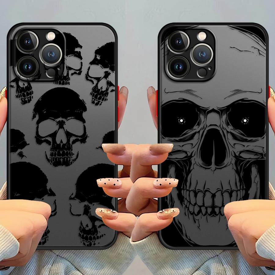 Hülle für iPhone 17 Pro Max 13 Mini 7 8 SE XS XR Air 14 12 15 16 Plus 11 Funda Rückseite Handyhülle Skelett Totenkopf