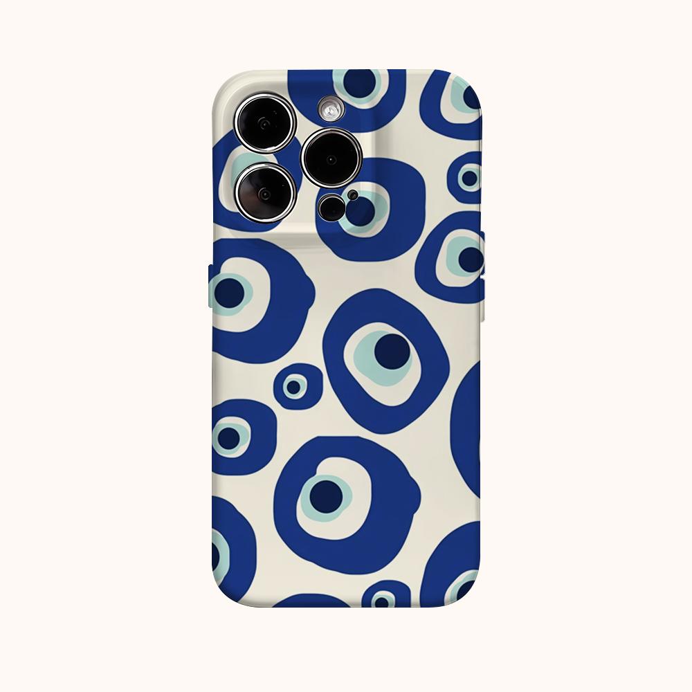Blue Eye Dot Phone Case for IPhone 16 15 14 13 12 11 X XS XR XSMAX 7 8 Pro Max Plus Double-layer Back Cover