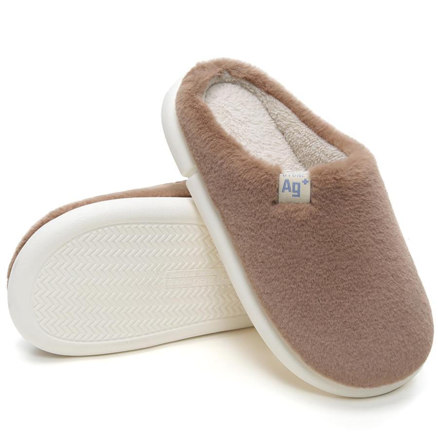 

utune Warm Winter Slippers, Fluffy Boa Fur Slippers, Indoor Warm Room Shoes, Lightweight, Non-slip, Thick Sole, Men s, Women s