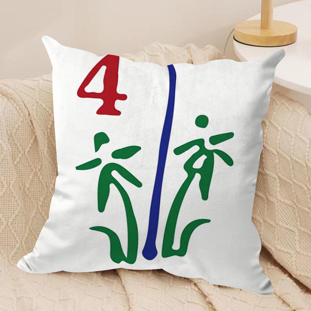 

Fun Mahjong Cushion Cover Soft Plush Fabric DoubleSided Printed Cushion Covers for All Seasons Modern HomeDecor Gift 30x30cm