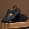 Summer Men's Leather Beach Sandals Pure Handmade Mens Closed Toe Sandals
