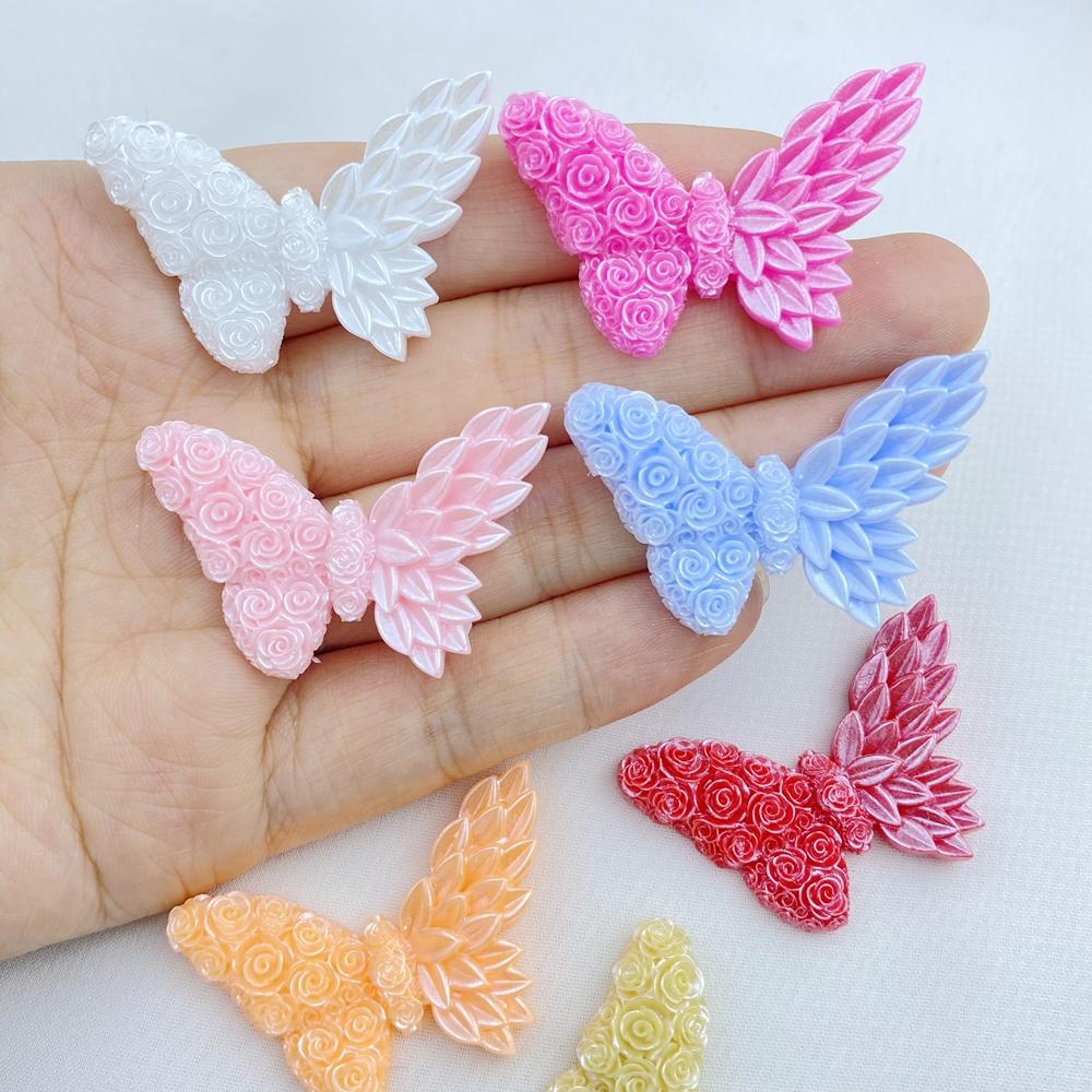 10Pcs New Models Colorful Cartoon Butterfly Series Resin Scrapbook DIY Jewelry Hairpin Headrope Decoration Crafts Diy Accessorie