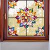 1pc Transparent Rainbow Flower Glass Sticker Self Adhesive Window Cling Film for Living Room Bedroom Office Balcony Home Decor