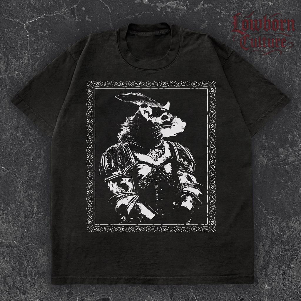 Mittelalterlicher Kaninchenritter T-Shirt: Renaissance Gotische Tierkunst