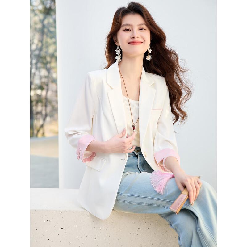 Sanpowa Women s Elegant Spring Blazer Jacket L