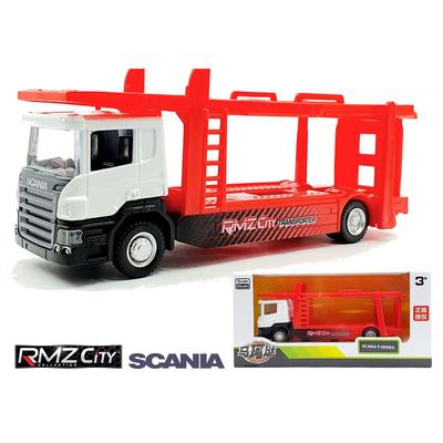1/64 Scania Nákladní automobil Car Carrier Přívěs Transportér Bílá barva