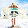 Totenkopf Strandtuch Leichtes Frotteegewebe Schnelltrocknend Reise Absorbierend Übergröße Dünne Handtücher für Pool Schwimmen Bad Camping