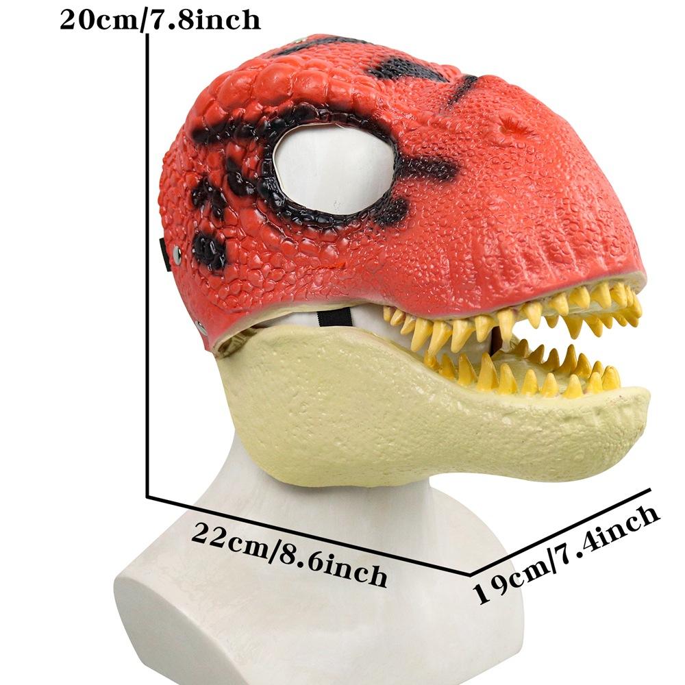 Dinosaur Mask Moving Jaw Movable Halloween Decor Tyrannosaurus Rex Mask Open Mouth Lifelike Dragon Latex Mask For Adult Gifts