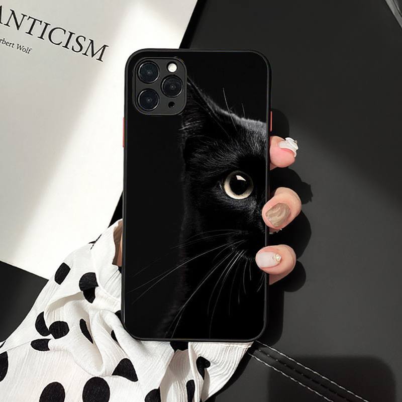 Black Cat Staring Eye On Phone Case for iPhone 11 12 13 mini pro XS MAX 8 7 6 6S Plus X 5S SE 2020 XR case
