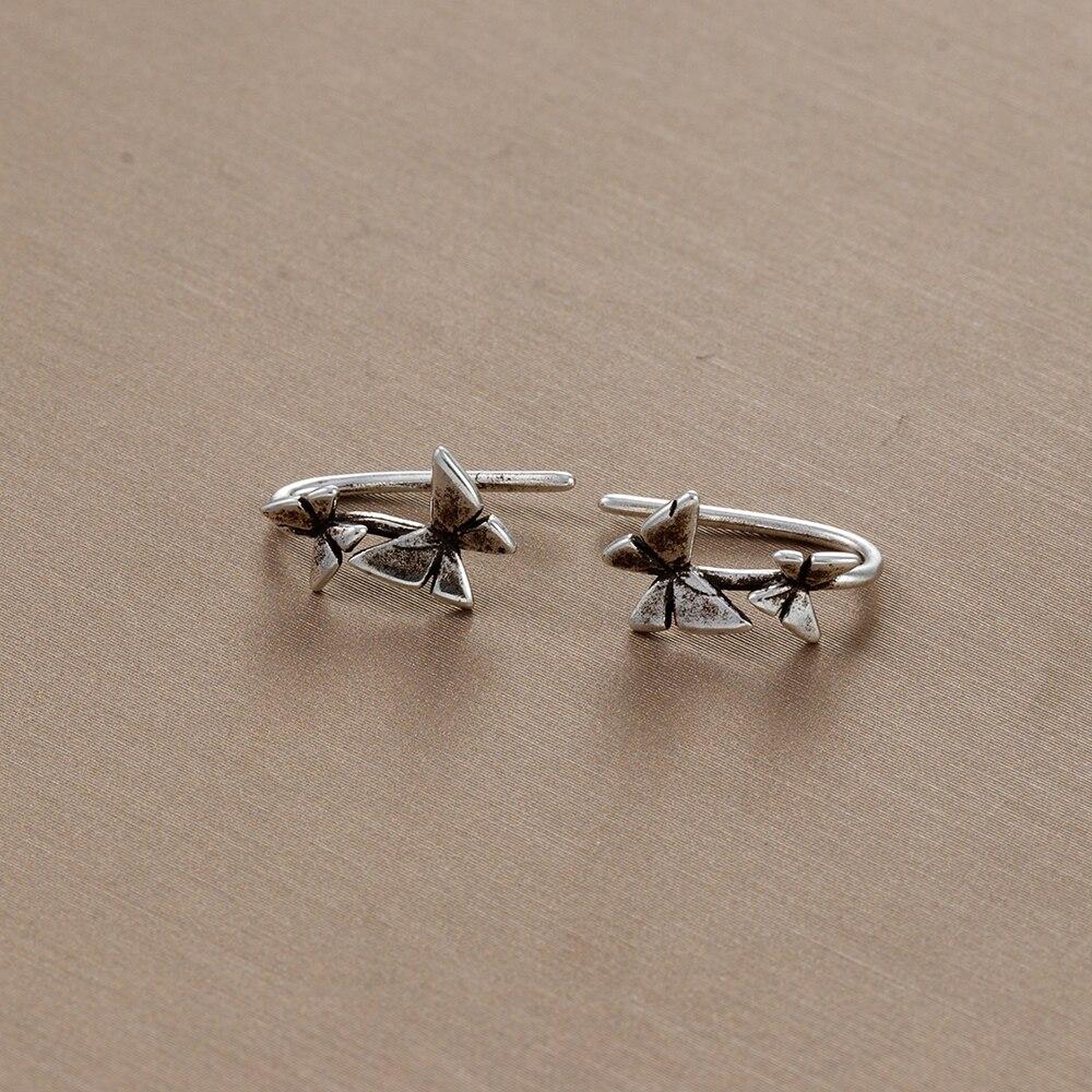 

Винтажные серьги-кольца из нержавеющей стали со звездой и крестом для женщин, серебряные серьги-клипсы в стиле бабочки, серьги в стиле панк, вечерние модные украшения