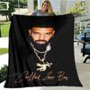 Rapper Drake Coperte Stampate 3D Calda Coperta in Flanella Morbida e Accogliente Coperte da Viaggio Fodere per Letto Regalo di Compleanno