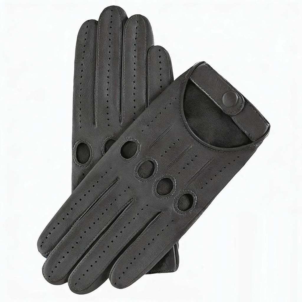 Atmungsaktive Rutschfeste Retro Radfahrer Lederhandschuhe - Echtes Lammfell