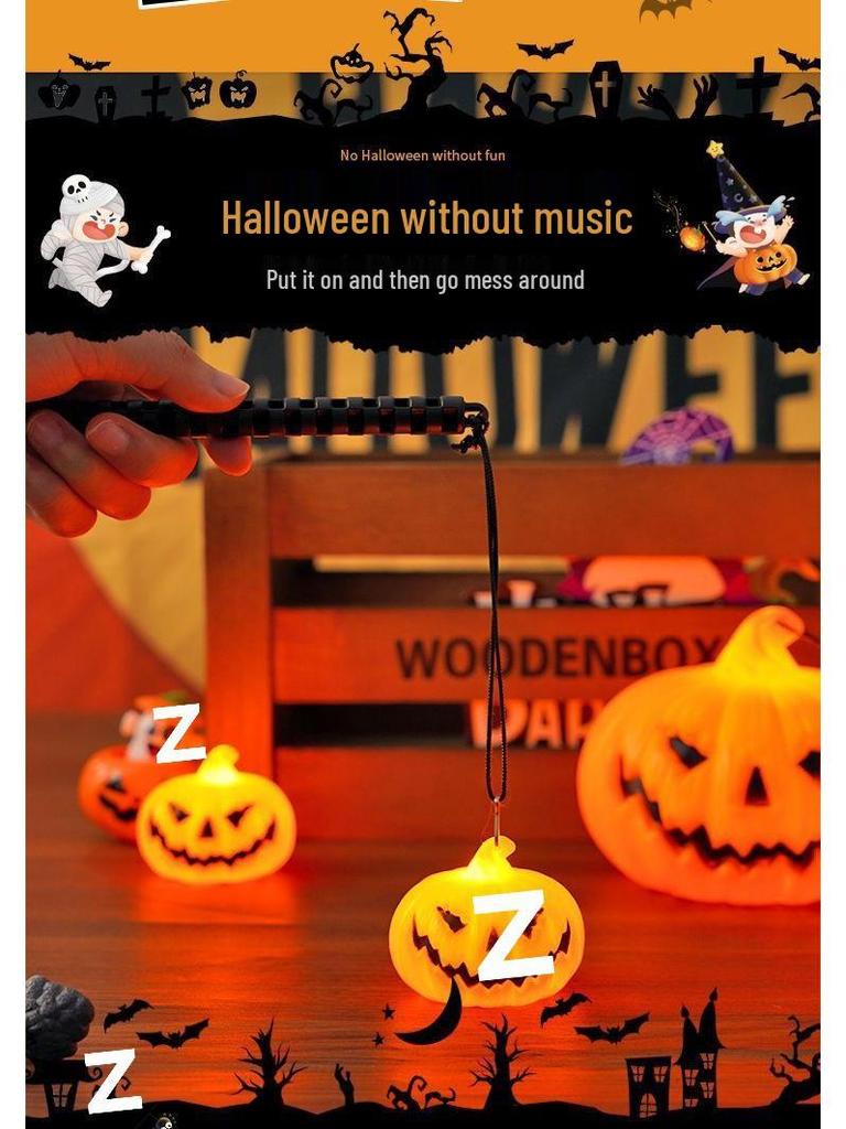 Halloween Pumpkin Handheld Lantern - Luminous Festive Decor for Night Markets