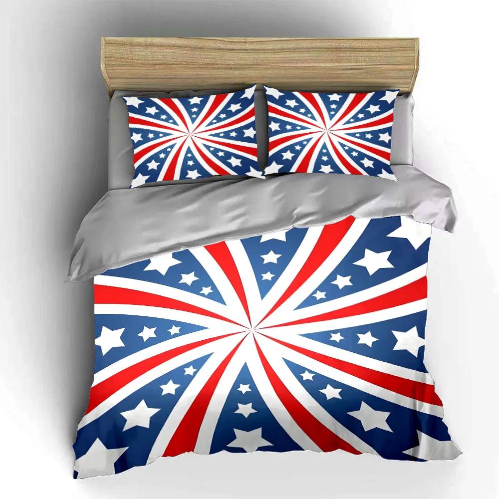 Patriotic Three-Piece Decor Set Soft Comfortable Duvet Cover Bedding Set Included 1*Duvet Cover & 2*Pillowcases Gift