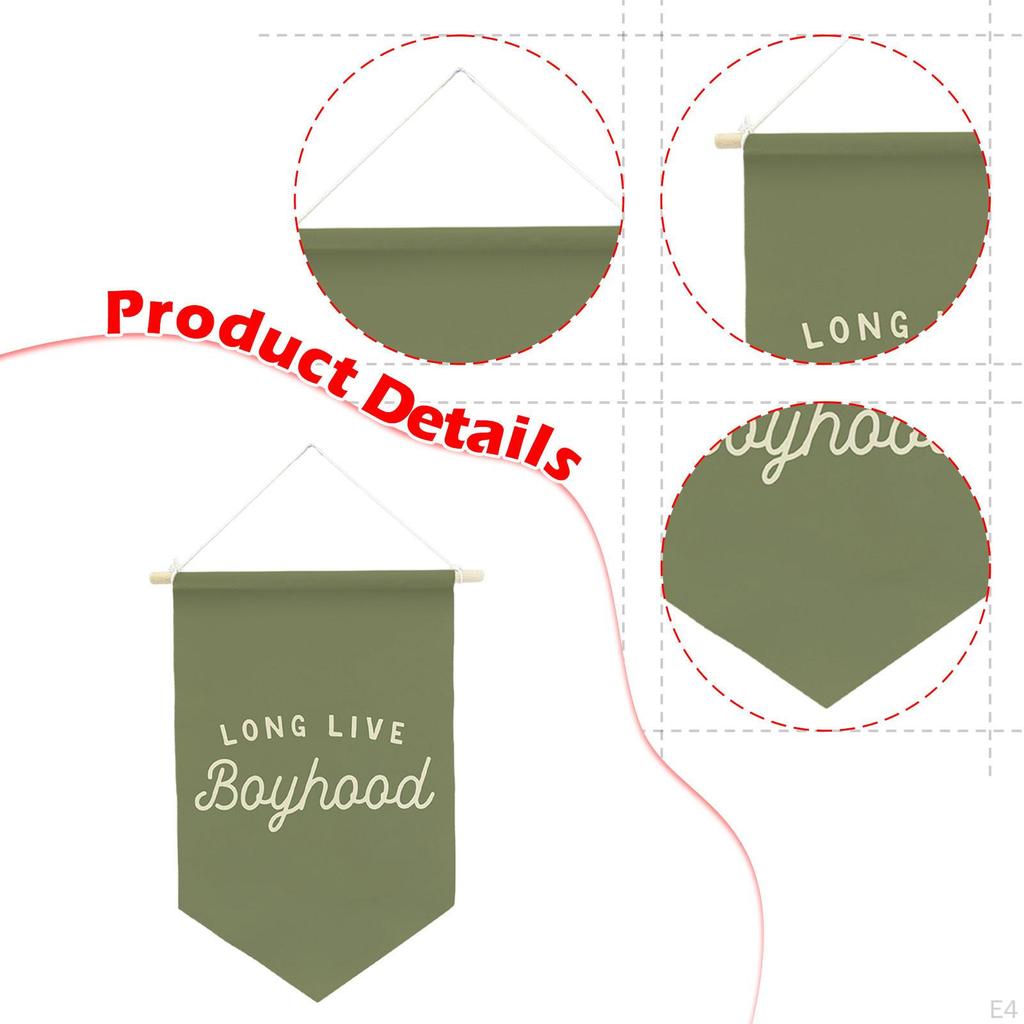 "Long Live Boyhood" Banner, Boy's Room Decor, Decorative Pennant, Nursery Wall
