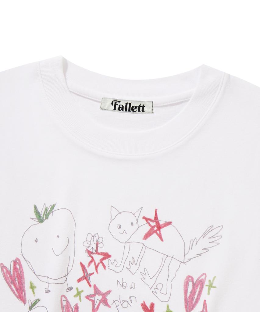 FALLETT Drawing Fruit Short Sleeve T-Shirt White