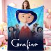 Mysterious Stop Motion Fantasy World Coraline Flannel Printed Blanket Thick Soft Fleece Blanket For Camping Travel Home Decor Holiday Gift