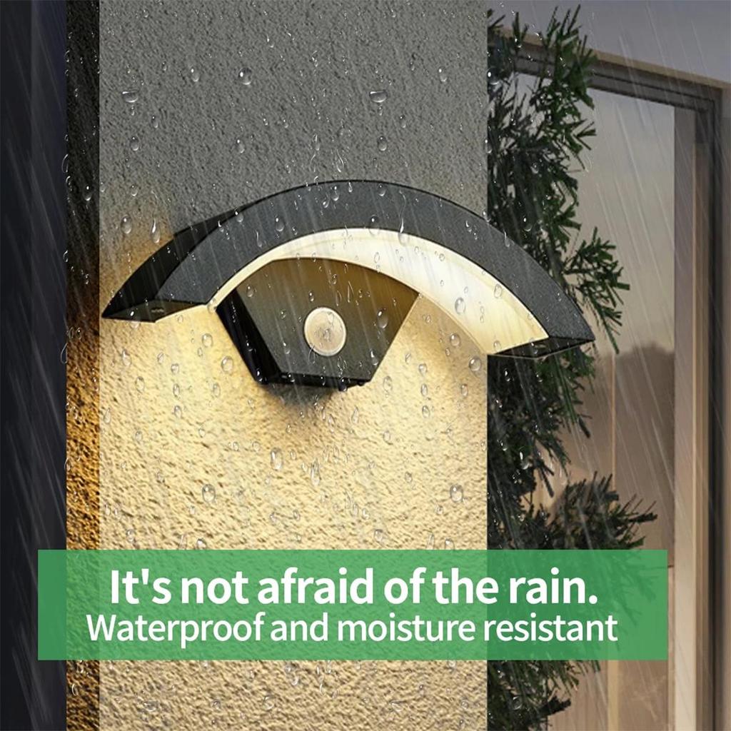 Moon Shape Wall Lamp Light Wall Mounted Led Waterproof Warm White Motion Sensor Aluminum Soft Light Sconce Flicker Free Lighting