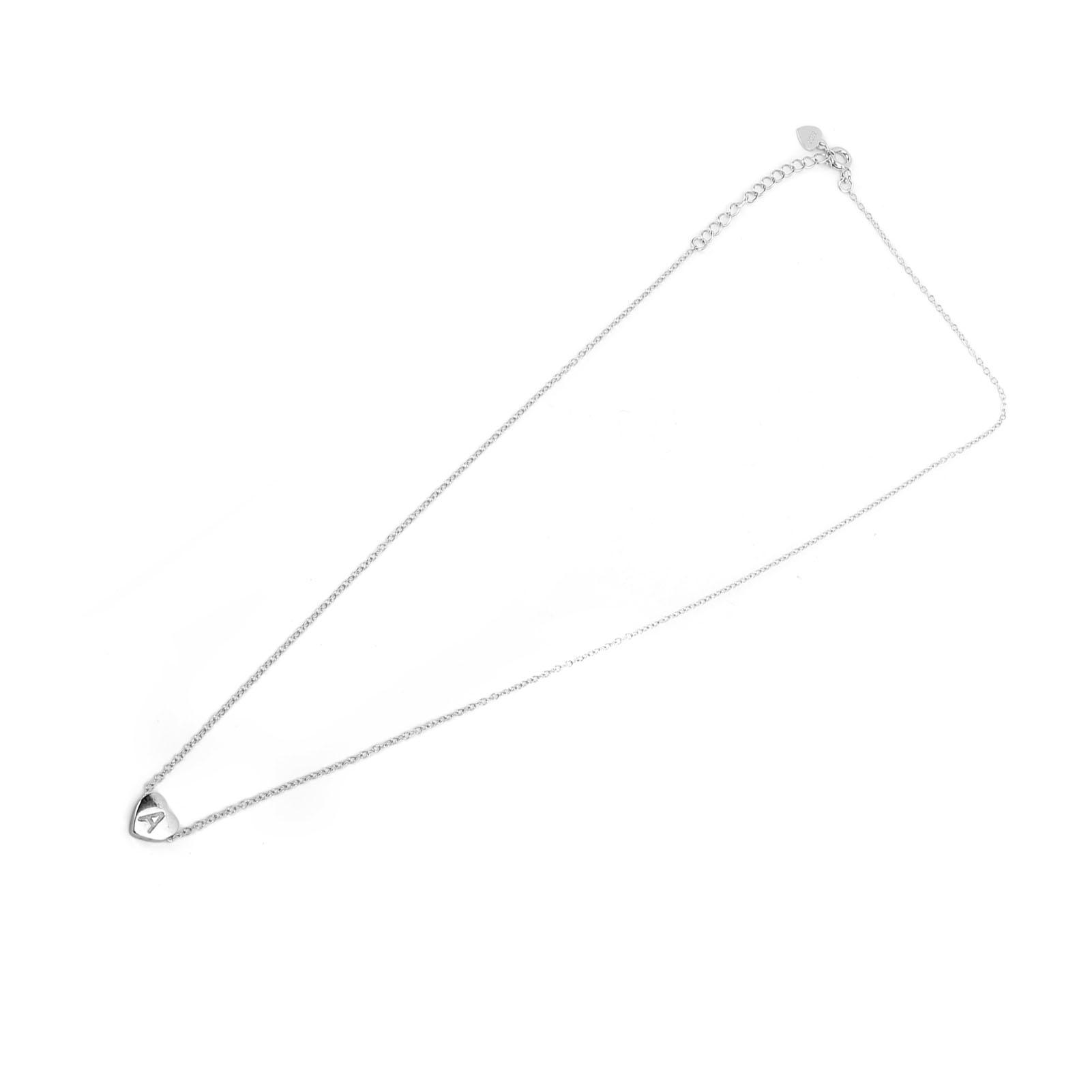 S925 Silver Alphabet Heart Pendant Necklace Adjustable Hypoallergenic Heart Necklace Jewelry