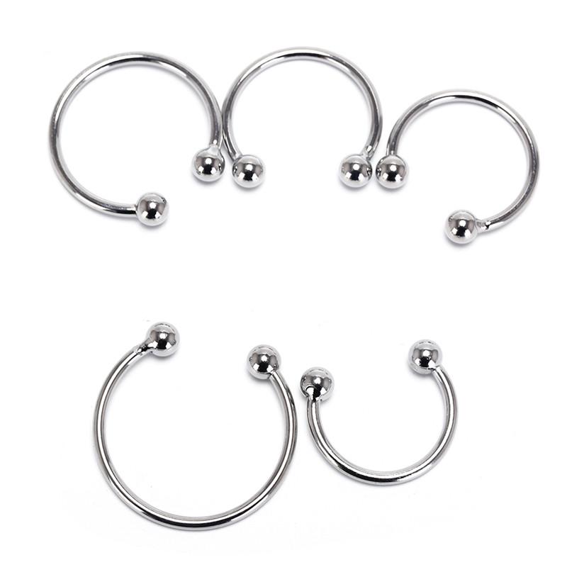 Dual Ball Stainless Steel Cock Head Glans Penis Ring Sex Increase Orgasm Sex Products for Men