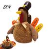 Harvest Theme Decor Plush Turkey Toy for Thanksgiving, Festival Fall Stuffed with Pilgrim Hat, Plushie Table Centerpiece Decoration Decorative