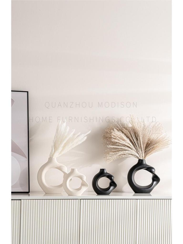 Elegant Ceramic Twisted Flower Vase - Home Decoration Creative Round Pottery Luxury Holder