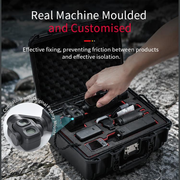 For DJI Osmo Pocket 4P STARTRC TSA Combination Lock Waterproof Dual-layer Suitcase Storage Box (Black)