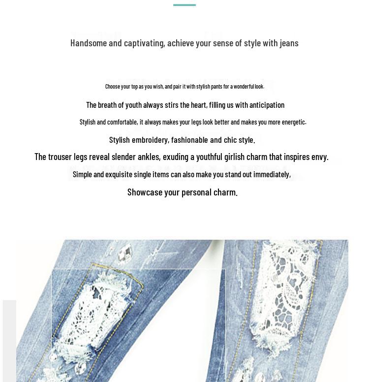 Women's 7/8 Length High-Waisted Slim Fit Ripped Jeans - Trendy Korean Style for Spring & Autumn 2026